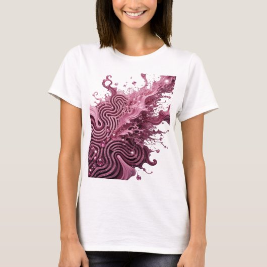 T-shirt Impression d'art ABSTRACT ART Argent (Devant)