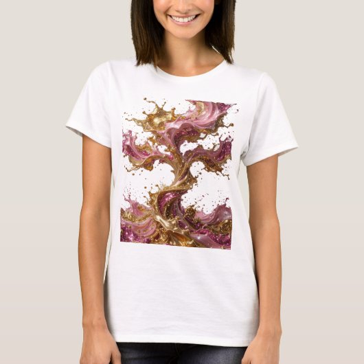 T-shirt Impression d'art ABSTRACT ART Argent v2 (Devant)