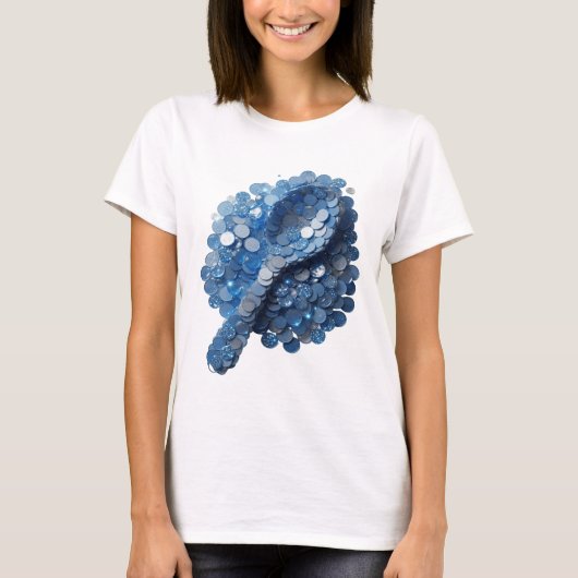 T-shirt Impression d'art ABSTRACT ART Bleu Snappy (Devant)