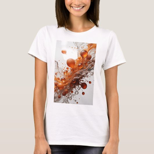 T-shirt Impression d'art ABSTRACT ART Orange Classique (Devant)