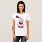 T-shirt Impression d'art abstrait argenté élégant (Devant entier)