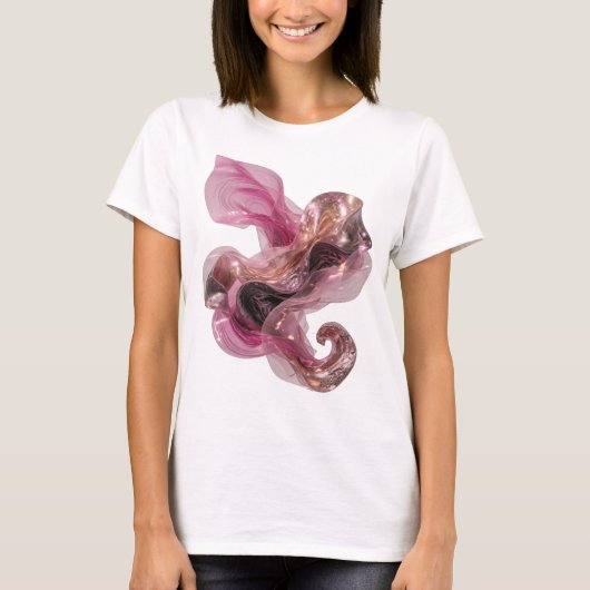 T-shirt Impression d'art abstrait argenté moderne (Devant)