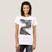 T-shirt Impression d'art abstrait argenté WITTY (Devant entier)