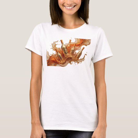 T-shirt Impression d'art abstrait orange moderne (Devant)