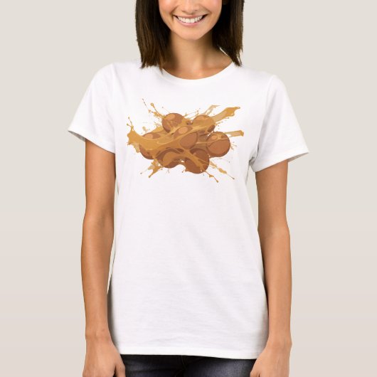 T-shirt Impression d'art abstrait orange rétro (Devant)