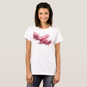 T-shirt Impression d'art abstrait rose iconique (Devant entier)