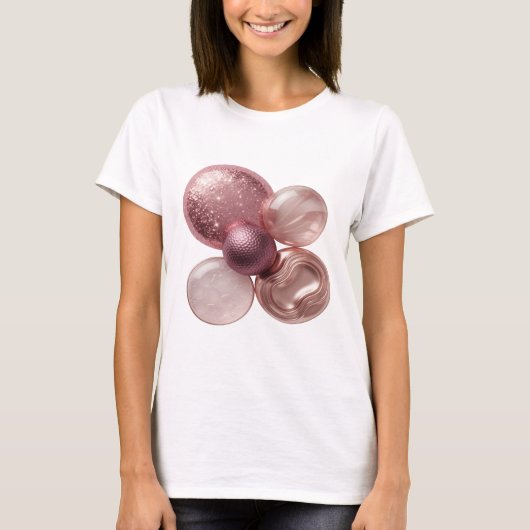 T-shirt Impression d'art d'art abstrait argenté chic (Devant)