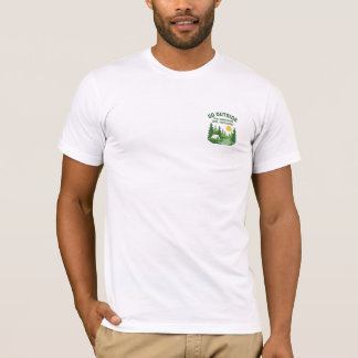 T-shirt Impression d'art de camping rétro en plein air