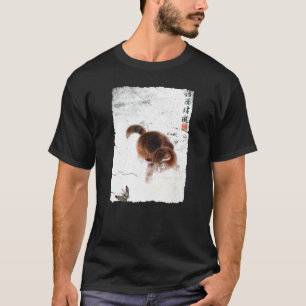 T-shirt Impression d'art du Japon vintage Chat dans le sty