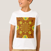 T-shirt Impression d'art Kaleidoscope d'or (Devant)