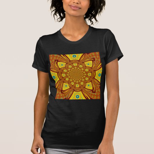 T-shirt Impression d'art Kaleidoscope d'or (Devant)