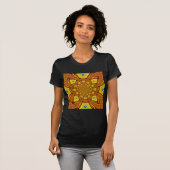 T-shirt Impression d'art Kaleidoscope d'or (Devant entier)