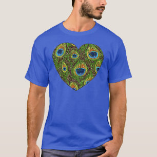 T-shirt Impression d'art scintillante de plume de paon