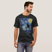 T-shirt Impression de chat Nuit étoilée Vincent Van Gogh C (Devant entier)