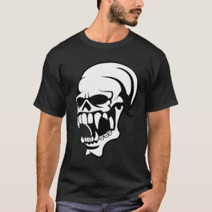 T-shirt Impression de crâne effrayant Awesome en noir et b