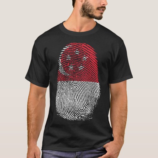 T-shirt Impression de doigt - Singapour (Devant)