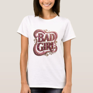 T-shirt Impression de fille méchante en or cool