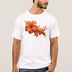 T-shirt Impression de fleur abstraite classique créative