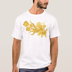 T-shirt Impression de fleurs abstraites dynamiques de mode
