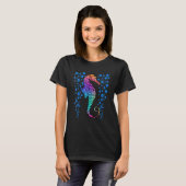 T-shirt Impression de hippocampe coloré océan (Devant entier)