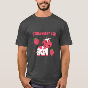 T-shirt Impression de la vache à fraise mignonne