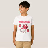 T-shirt Impression de la vache à fraise mignonne (Devant entier)