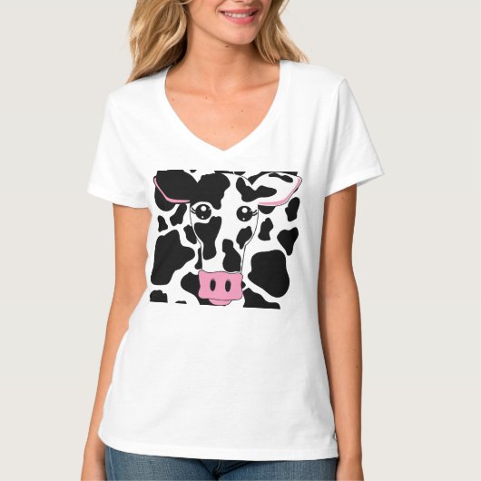 T-shirt Impression de la vache et de la vache (Devant)