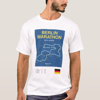 T-shirt Impression de ligne minimaliste du marathon de Bos