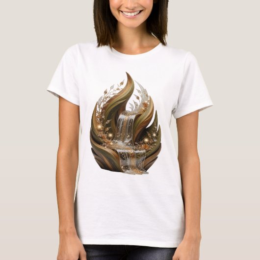 T-shirt Impression de mode ART ABSTRAIT Argent (Devant)