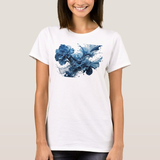 T-shirt Impression de mode ART ABSTRAIT Argent (Devant)