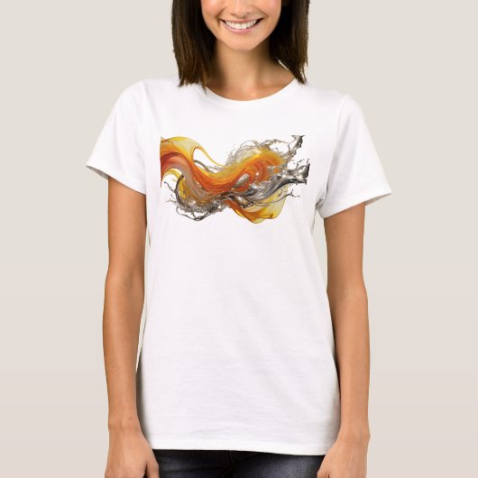 T-shirt Impression de mode ART ABSTRAIT Argenté Edgey (Devant)