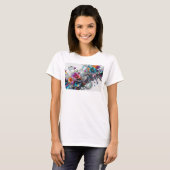T-shirt Impression de mode ART ABSTRAIT Argentée (Devant entier)