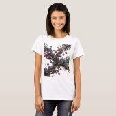 T-shirt Impression de mode ART ABSTRAIT Argentée Cool (Devant entier)