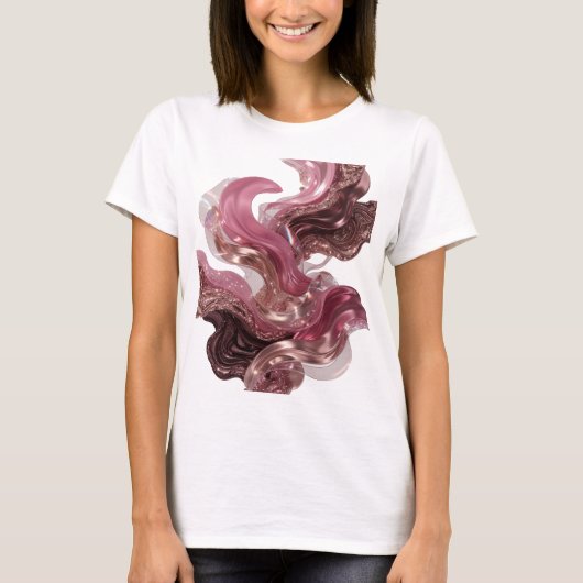 T-shirt Impression de mode ART ABSTRAIT Argentée v2 (Devant)