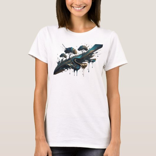 T-shirt Impression de mode ART ABSTRAIT Or Cool (Devant)