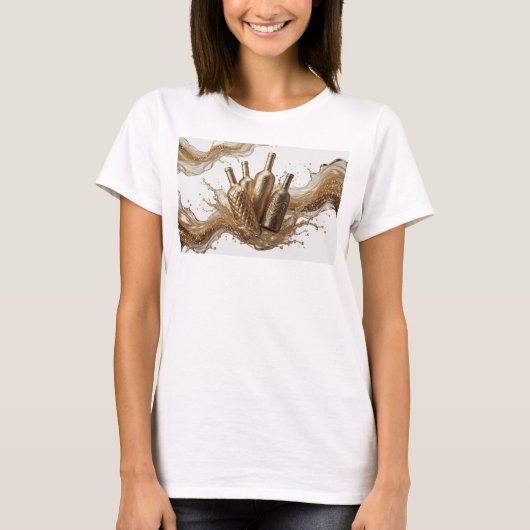T-shirt Impression de mode ART ABSTRAIT Orange croquant (Devant)