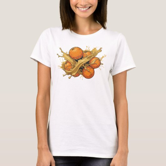 T-shirt Impression de mode oranges abstraits orange élégan (Devant)