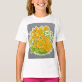 T-shirt impression de motif floral  (Devant)