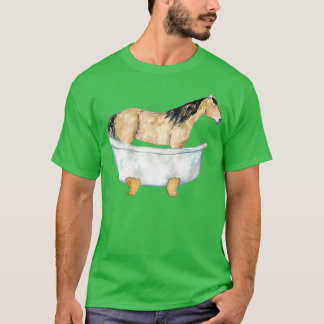 T-shirt Impression de peinture d'aquarelle prise de cheval
