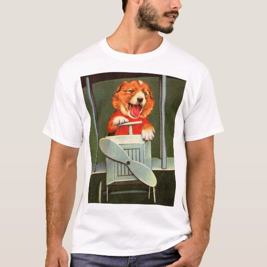 T-shirt impression de pilote de chien (Devant)
