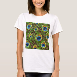 T-shirt Impression de plumes de paon colorées RAB Rockabil
