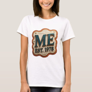 T-shirt Impression de sarcelle vibrante ME EST 1978