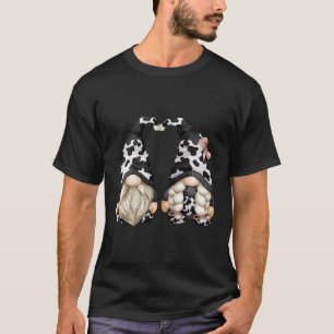 T-shirt Impression De Vache Noire Et Blanche Pour Agricult