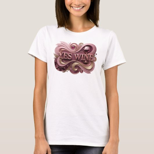 T-shirt Impression de VIN OUI Rouge Moderne (Devant)