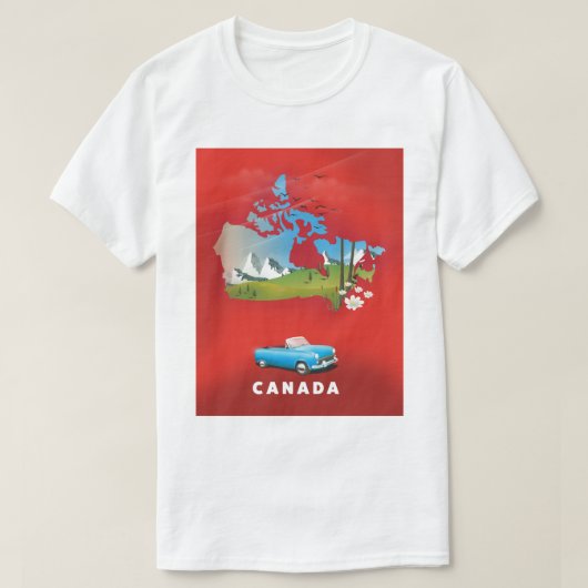 T-shirt Impression de voyage illustrée du Canada. (Design devant)