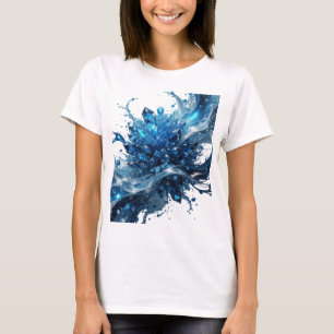 T-shirt Impression ÉCLABoussure d'EAU CRISTAL BLEU Argenté