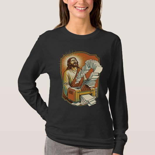 T-shirt Impression feuille Excel Jésus 50 pages blanches H (Devant)