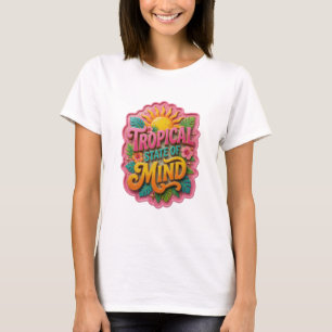 T-shirt Impression Frais Orange ÉTAT D'ESPRIT TROPICAL