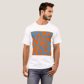 T-shirt Impression Girafe Orange Cyan (Devant entier)