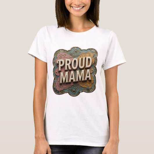 T-shirt Impression Gold PROUD MAMA Sharp (Devant)